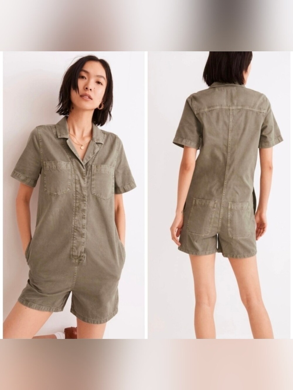 Madewell Garment-Dyed Relaxed Coverall Romper
